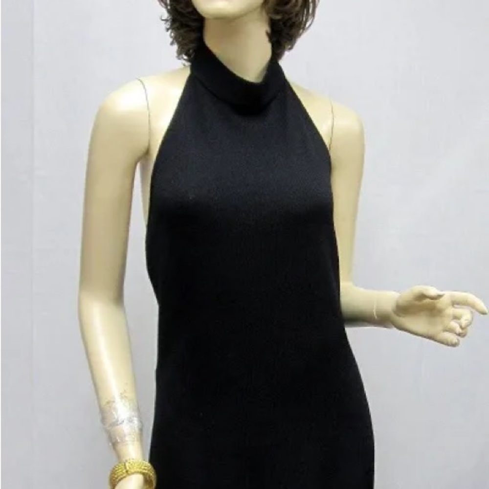 St John Collection Black Knit Halter Dress Size 10. Worn Once.